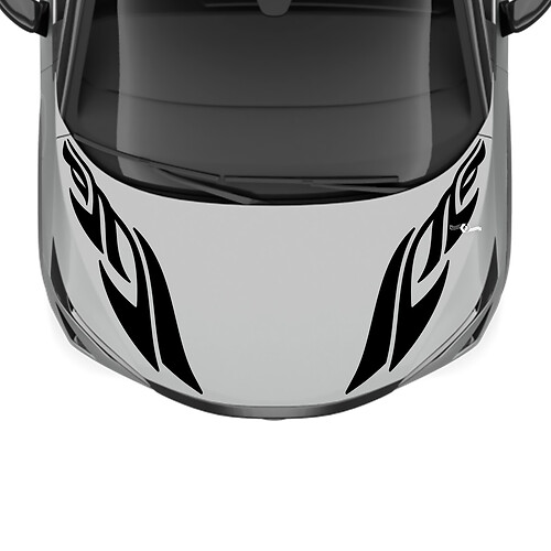 Hood Dual Tribal Stripe Racing Graphics Decal for Nissan ARIYA
