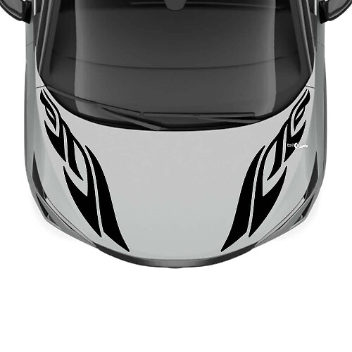 Hood Dual Tribal Stripe Racing Graphics Decal for Nissan ARIYA
