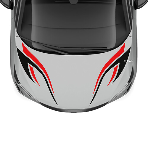 Hood Dual Colours Tribal Stripe Racing Graphics Decal for Nissan ARIYA
 1