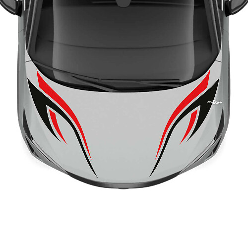 Hood Dual Colours Tribal Stripe Racing Graphics Decal for Nissan ARIYA
