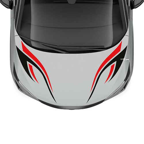 Hood Dual Tribal Stripe Racing Graphics Decal 2 for Nissan ARIYA
