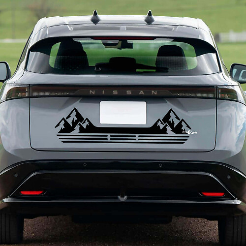 Rear Mountains Racing Stripes Graphics Decal for Nissan ARIYA