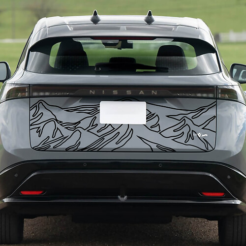 Rear Mountains Racing Graphics Decal for Nissan ARIYA 2
 1