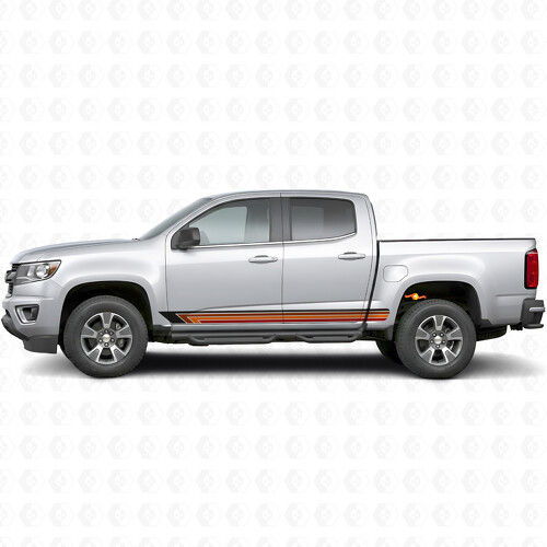 Vintage Band Door & Rocker Panel Vinyl Stripes for Chevrolet Colorado 2nd Gen 2015-2022