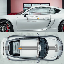 GT4 Clubsport Racing Side Hood Roof Windshield Baner Decals Stickers Graphics for Porsche 718 Cayman
 2