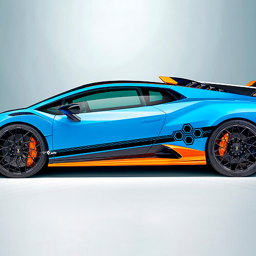 Hexagon Stripes Side Vinyl Decal Sticker Graphics for Lamborghini STO

