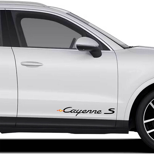 Cayenne S Lettering Door Side Vinyl Decal Pair for Porsche Cayenne 