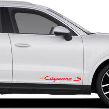 Pair Porsche Stickers Cayenne S Porsche  Doors Side Decal Sticker
 2