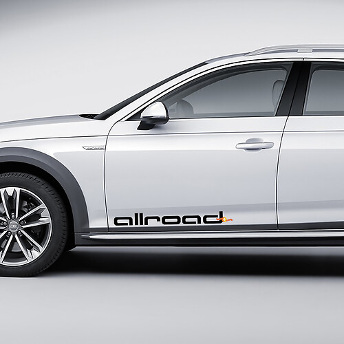 Pair Audi Quattro Decal Logo Doors Quattro Stickers Decals
 1