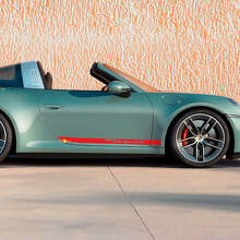 Lettring Stripe Side Doors Decal Sticker 2 for Porsche 911 Targa 4S 3