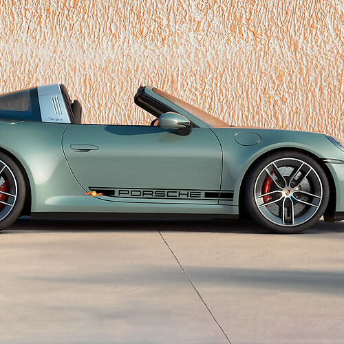 Side Doors Decorative Decal Sticker for Porsche 911 Targa 4S
 1
