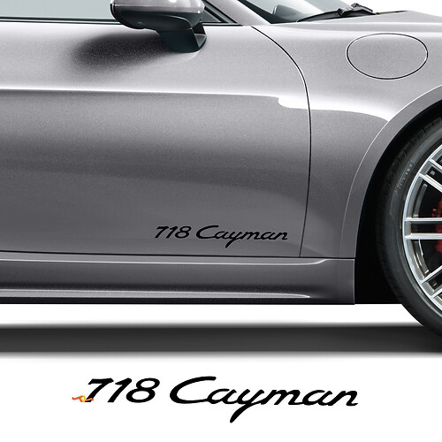 Side Doors Decal Sticker for Porsche 718 Cayman
 1
