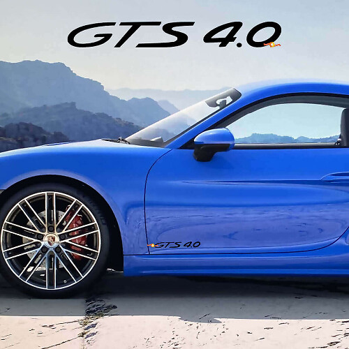 GTS 4.0 Side Door Vinyl Decal Kit for Porsche 718 Cayman