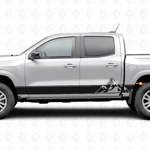 Layered Peaks Door & Rocker Panel Vinyl Stripes for Chevrolet Colorado 3rd Gen 2023-2026_1