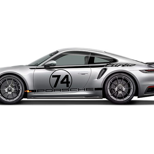 Side 911 Turbo 50 Years 2025 graphic Heritage Design stripes Kit Decal Sticker for Porsche 911 Turbo S 992.2
