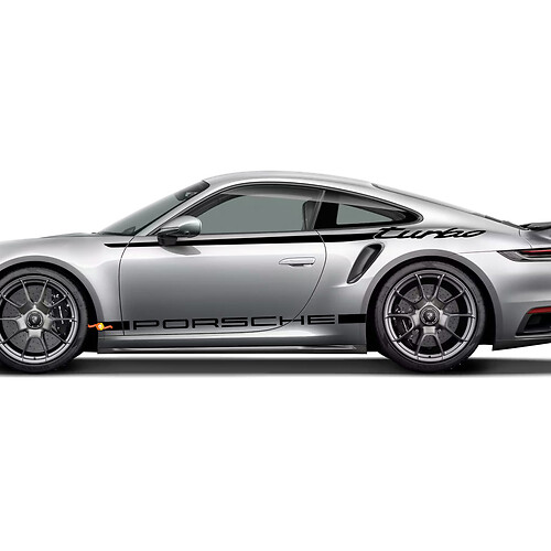 Side 911 Turbo 50 Years 2025 graphic Heritage Design stripes Kit Decal Sticker for Porsche 911 Turbo S 992.2
