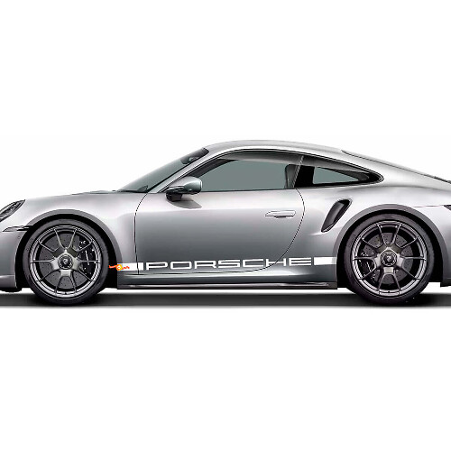 Porsche-Style Rocker Panel Stripe Vinyl Decal Kit for Porsche 911 Turbo S 992.2_1