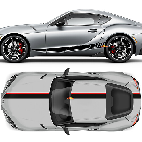 Hood Roof Trunk and Doors Side Stripes Graphics Decals Stickers for Toyota Supra GR MKV A90 A91
 1
