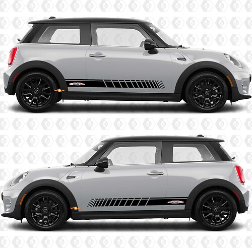 Side Stripes graphics decal John Cooper Works for Mini Cooper S
 1