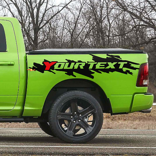 Custom Mud Splash Bedside Vinyl Decal Kit for Dodge Ram Rebel