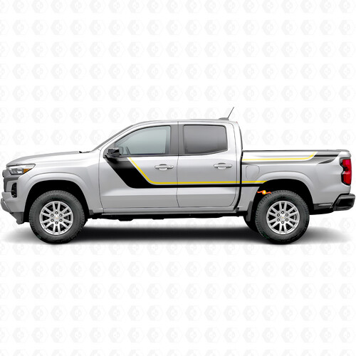 Sweeping Upper Accent Door & Bedside Vinyl Stripes for Chevrolet Colorado 3rd Gen 2023-2026