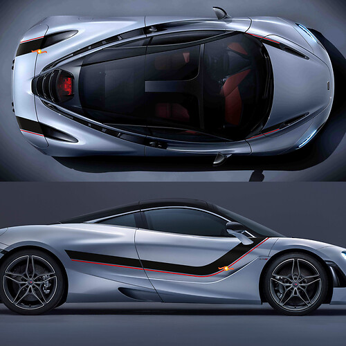 McLaren 720S Full body Hood Side Stripes Graphics Vinyl Decal Sticker
 1