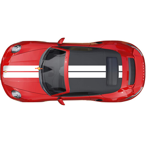 Dual Hood Roof Stripes Decal Sticker for Porsche 911 Turbo S 2026
 1