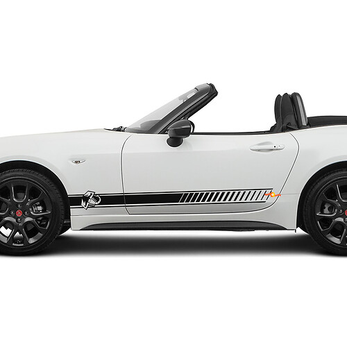 Side Abarth Racing Stripe Decal Graphics Sticker for Fiat 124 Spider Abarth
