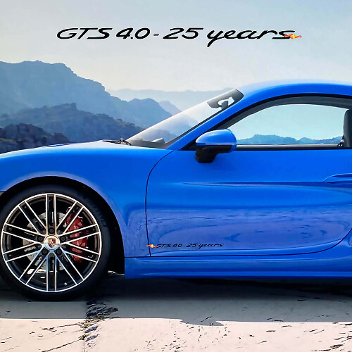 GTS 4.0 25 Years Side Door Vinyl Decal Kit for Porsche 718 Cayman 