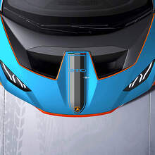 Hood Racing Stripes Tri Colour Frame Vinyl Decal Sticker Graphics for Lamborghini STO 2