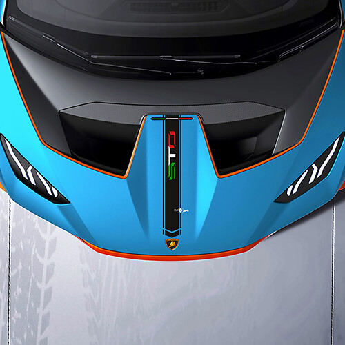 Hood Central Racing Stripe STO Vinyl Decal Sticker Graphics for Lamborghini STO
