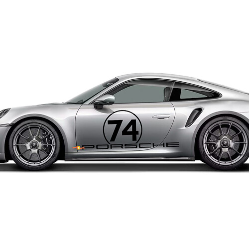 Side PORSCHE stripes Kit graphic Decal Sticker for Porsche 911 Turbo S 992.2
 1