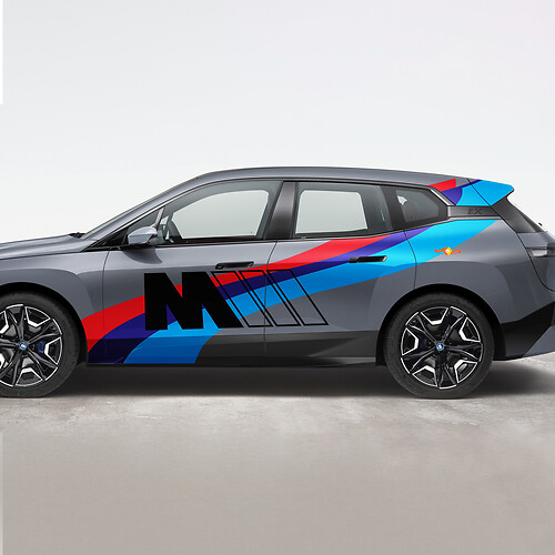 Side iX M Racing Vinyl Decal Sticker Kit for BMW iX
