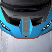 Hood Central Checkered stripe Racing Vinyl Decal Sticker Graphics for Lamborghini STO
 2