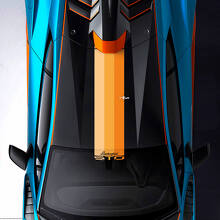 Tetto e Parabrezza Tri Colori Striscia STO logo Racing Adesivo in Vinile Grafica per Lamborghini STO
 2