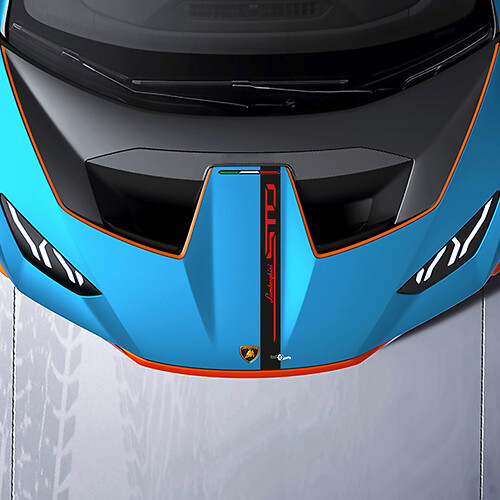 Hood Stripe Racing Vinyl Decal Sticker Graphics for Lamborghini STO
