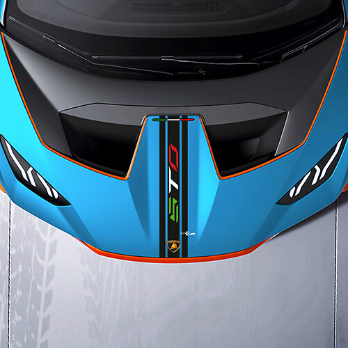 Hood Central Stripe STO logo Racing Vinyl Decal Sticker Graphics for Lamborghini STO
 1