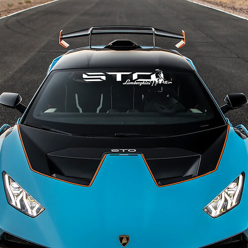 Hood Central Stripe STO logo Racing Vinyl Decal Sticker Graphics for Lamborghini STO
