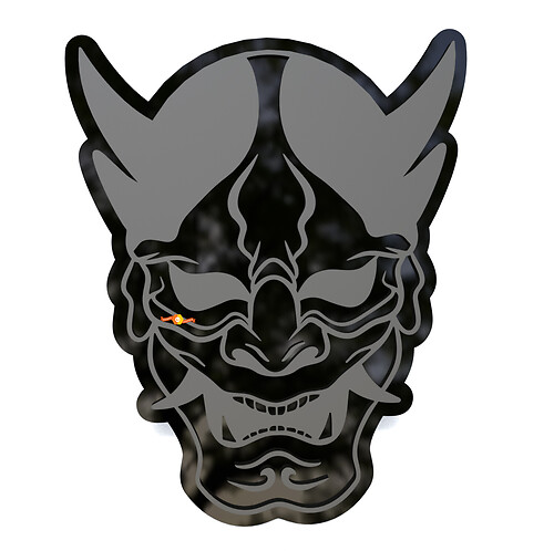 Mask Hannya Japanese Noh Fender Badges Tailgate Emblem 3D Badge
 1