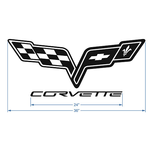 Corvette C6 Hood Logo Vinyl Decal Sticker
 1