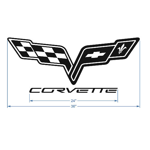 Corvette C6 Hood Logo Vinyl Decal Sticker
 1