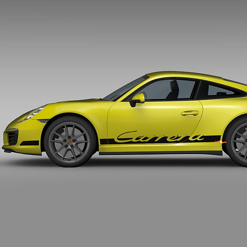 Side Rocker Panel Racing Stripes Decal Sticker for Porsche Carrera S
