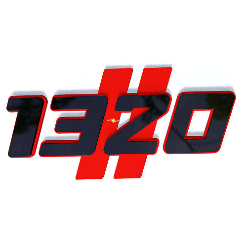 1320 Hash Black and Red 3D Fender Badge