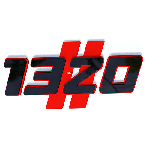 1320 HEMI Hash Fender Emblem 3D Badge
 1