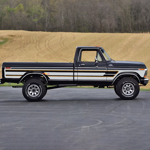 Side Retro Vintage Vinyl Decal Graphic fit to 1978 Ford F-150 Ranger Lariat
