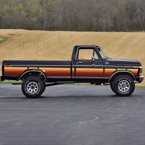 Side Retro Vintage Vinyl Decal Graphic fit to 1978 Ford F-150 Ranger Lariat 2
