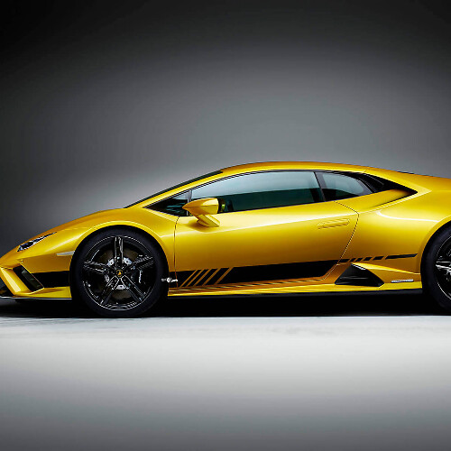 Décalques graphiques de bandes latérales en vinyle de course pour Lamborghini Huracan Evo