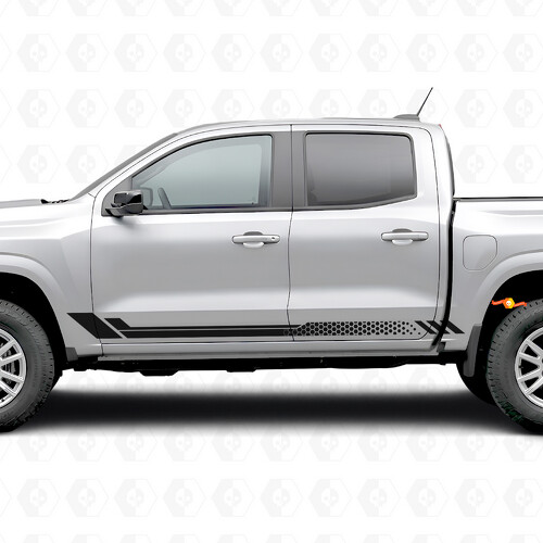 Honeycomb Door & Rocker Panel Vinyl Stripes for Chevrolet Colorado 3rd Gen 2023-2026_1