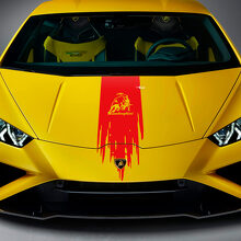 Hood Bull Distressed Stripe Racing Vinyl Decal Sticker Graphics for Lamborghini Huracan Evo
 3