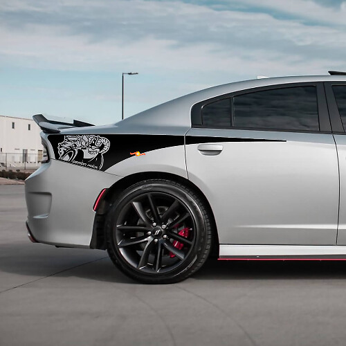 Demon Scat Pack Rear Quarter Side Stripe Vinyl Decal Sticker for Dodge Charger
